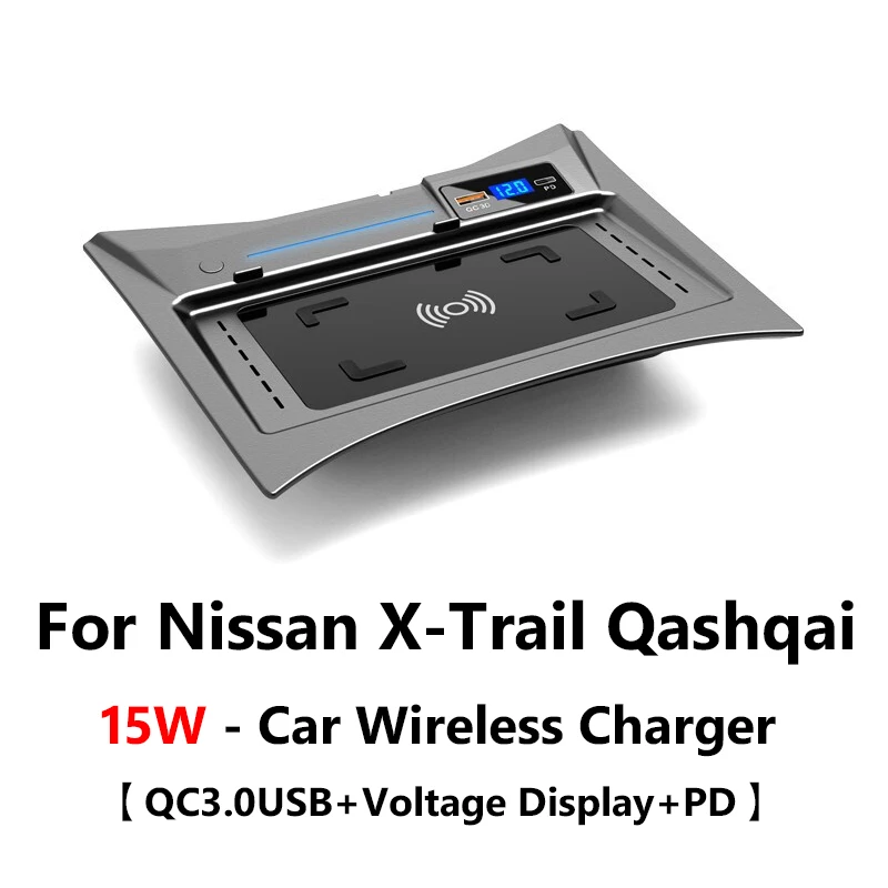 For Nissan Qashqai X-Trail Wireless Charger Modified Cigarette Lighter 15W Car Mobile Phone QI Fast Charging Panel Accessories
For Nissan Qashqai X-Trail Wireless Charger Modified Cigarette Lighter 15W Car Mobile Phone QI Fast Charging Panel Accessories