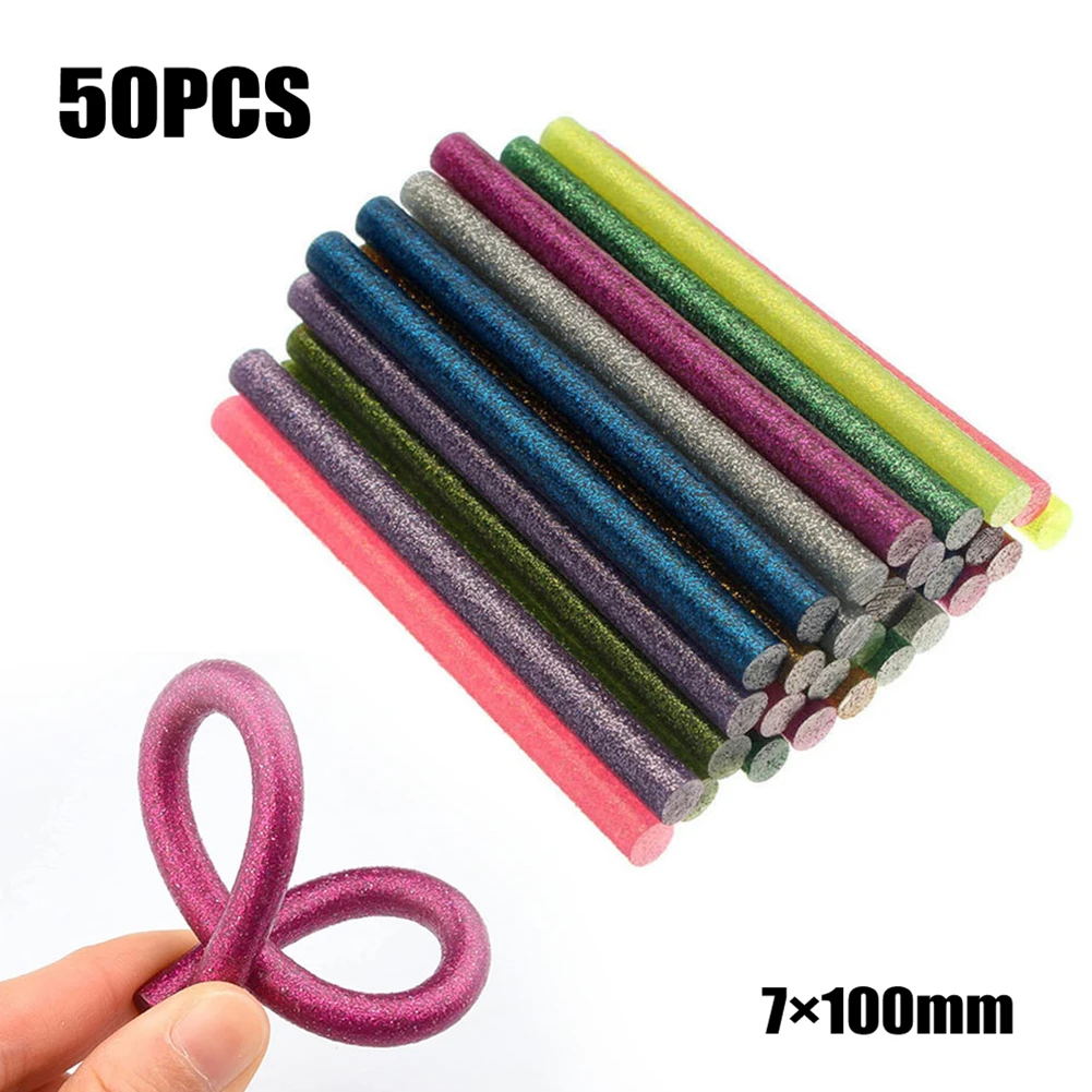 50Pcs Hot Glue Sticks Glitter Glue Sticks 7×100mm Thermoplastic Resin Adhesive Colored Hot Melt Glue Repair Accessories
50Pcs Hot Glue Sticks Glitter Glue Sticks 7×100mm Thermoplastic Resin Adhesive Colored Hot Melt Glue Repair Accessories