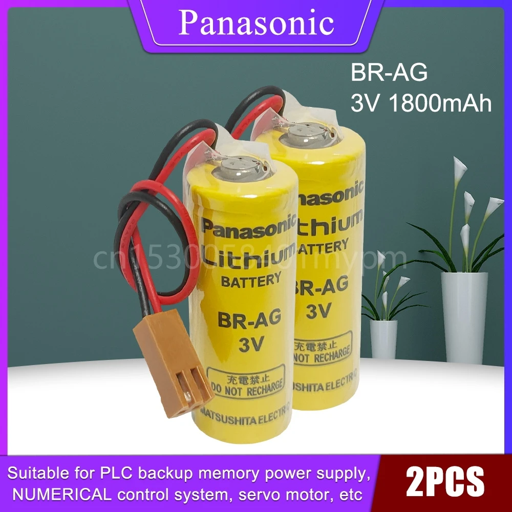 2PCS Panasonic BR-AG 2200mAh 3V Lithium High Temperature Lithium Battery with Brown Plug for Communication/measurement Devices
2PCS Panasonic BR-AG 2200mAh 3V Lithium High Temperature Lithium Battery with Brown Plug for Communication/measurement Devices