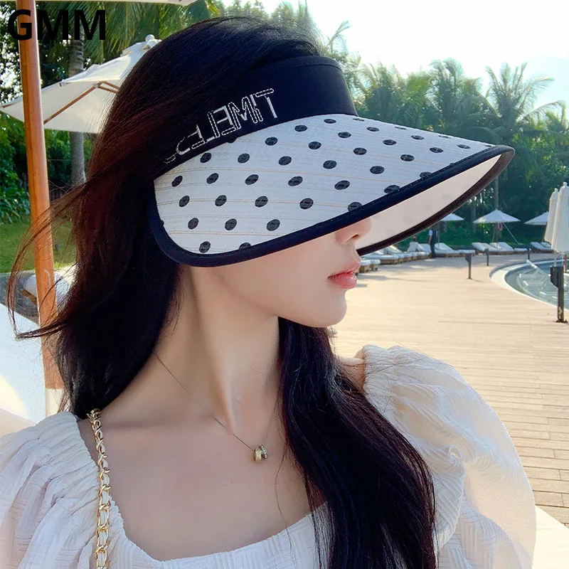Summer Women Fashion Dot Wide Brim Sunshade Sun Hats Adjustable Outdoor Travel UV Protection Empty Top Hat Beach Sun Visor Cap
Summer Women Fashion Dot Wide Brim Sunshade Sun Hats Adjustable Outdoor Travel UV Protection Empty Top Hat Beach Sun Visor Cap