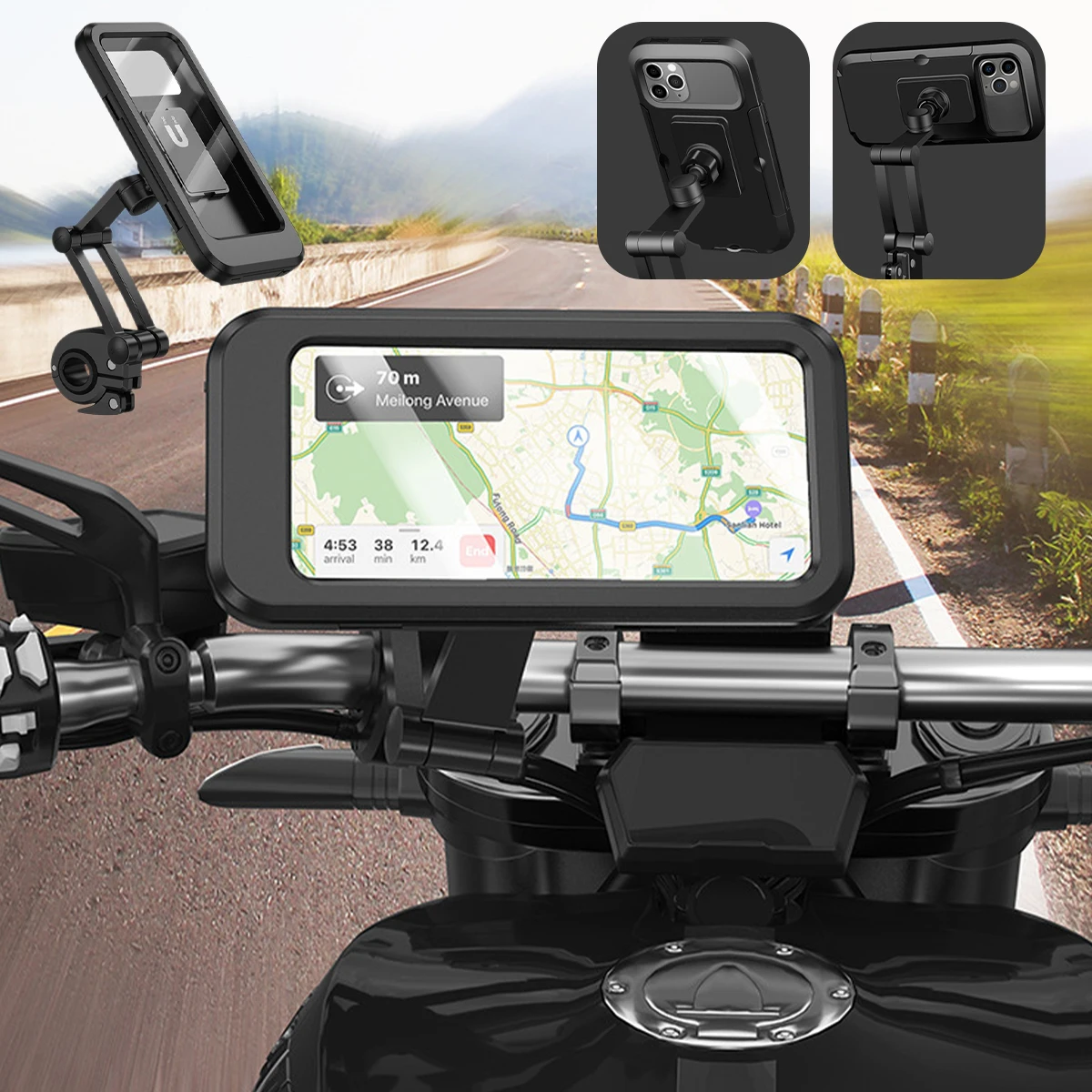 Bike Phone Holder Motorcycle Phone Mount Anti Slip and Stable Phone Holder with 360° Rotation Waterproof Bicycle Phone Mount for
Bike Phone Holder Motorcycle Phone Mount Anti Slip and Stable Phone Holder with 360° Rotation Waterproof Bicycle Phone Mount for