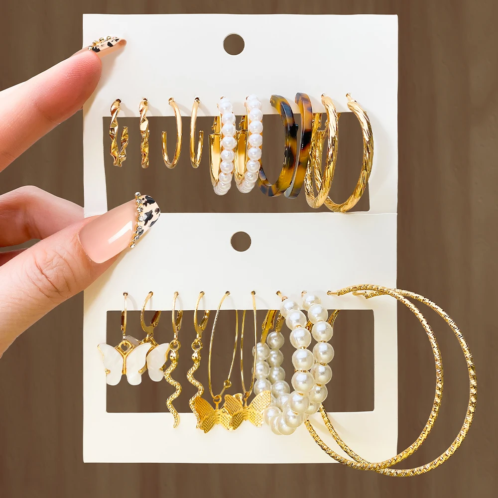 Pearl Leopard Print Dangle Earrings Set Acrylic Gold Color Hoop Earrings for Women Butterfly Snake Twist Earrings Trendy Jewelry
Pearl Leopard Print Dangle Earrings Set Acrylic Gold Color Hoop Earrings for Women Butterfly Snake Twist Earrings Trendy Jewelry