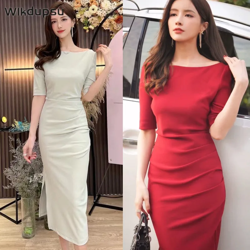 Elegant Long Dress For Women Spring Summer Office Ladies Work Casual Vintage Sexy Side Slit V Back Dresses Female Party Vestidos
Elegant Long Dress For Women Spring Summer Office Ladies Work Casual Vintage Sexy Side Slit V Back Dresses Female Party Vestidos