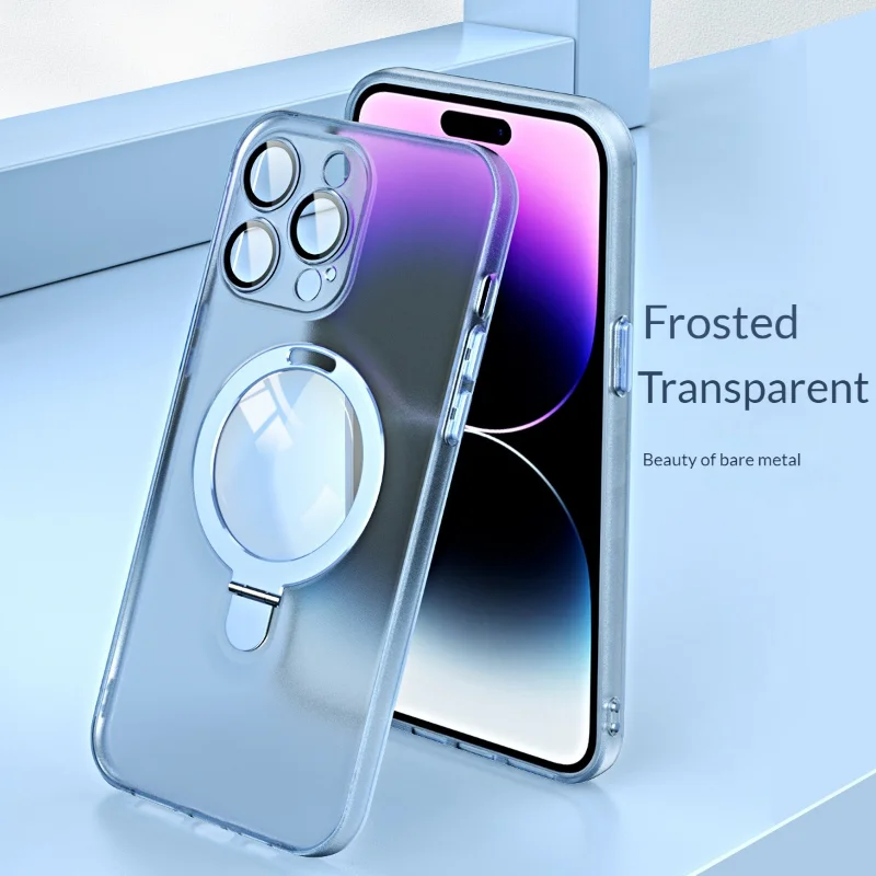 For IPhone 14 Magnetic Bracket Phone Case 13 Pro with Lens Film Skin Feeling Scrub Protective Cover Transparent Frosted Shell
For IPhone 14 Magnetic Bracket Phone Case 13 Pro with Lens Film Skin Feeling Scrub Protective Cover Transparent Frosted Shell