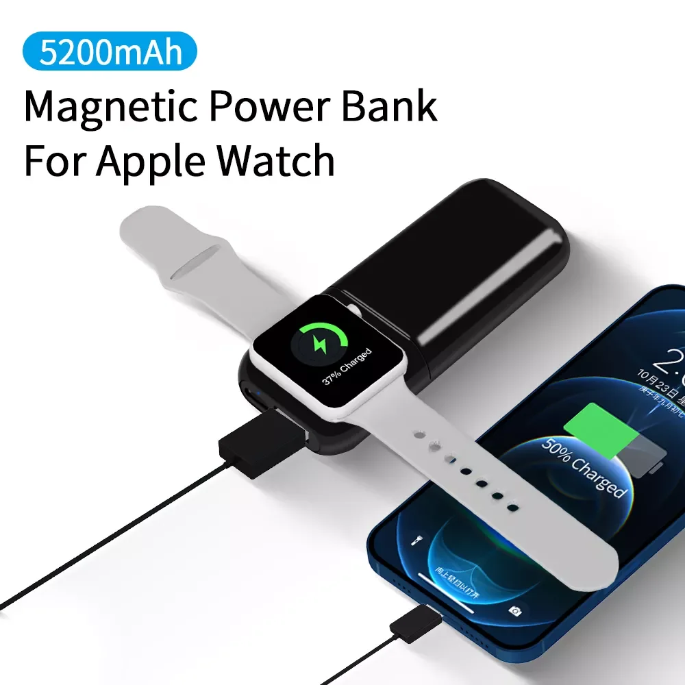 2023New 5200mAh Spare Battery for Apple Watch Series Portable Charger Wireless Power Bank Portable Power Station Mini Powerbank
2023New 5200mAh Spare Battery for Apple Watch Series Portable Charger Wireless Power Bank Portable Power Station Mini Powerbank