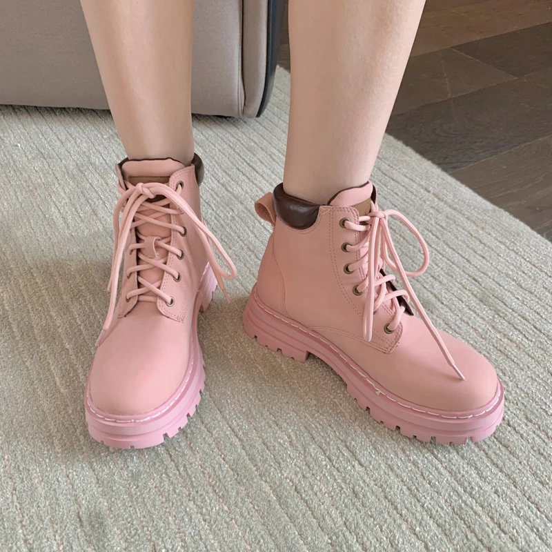 Ankle Boots For Women Lace UP Designer Boots Pink New Rock Shoes Punk Platform Boots Gothic Black Grey Bottes Femmes
Ankle Boots For Women Lace UP Designer Boots Pink New Rock Shoes Punk Platform Boots Gothic Black Grey Bottes Femmes