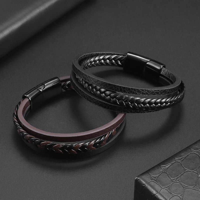 Men's New Classic Fashion Hand Woven Multilayer Leather Bracelet Domineering Casual Party Jewelry Accessories
Men's New Classic Fashion Hand Woven Multilayer Leather Bracelet Domineering Casual Party Jewelry Accessories