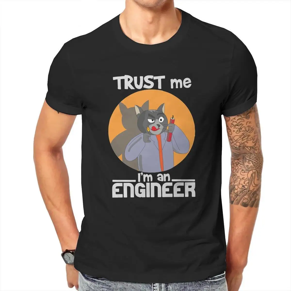 Men's T-Shirt Trust Me I'm an Engineer Vintage Cotton Tee Shirt Short Sleeve Electrical Funny Cat T Shirt New Arrival Tops
Men's T-Shirt Trust Me I'm an Engineer Vintage Cotton Tee Shirt Short Sleeve Electrical Funny Cat T Shirt New Arrival Tops