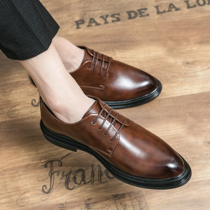 Leather shoes men lace up oxfords men's business men dress shoes classic round head leather casual fashion wedding shoes men
Leather shoes men lace up oxfords men's business men dress shoes classic round head leather casual fashion wedding shoes men