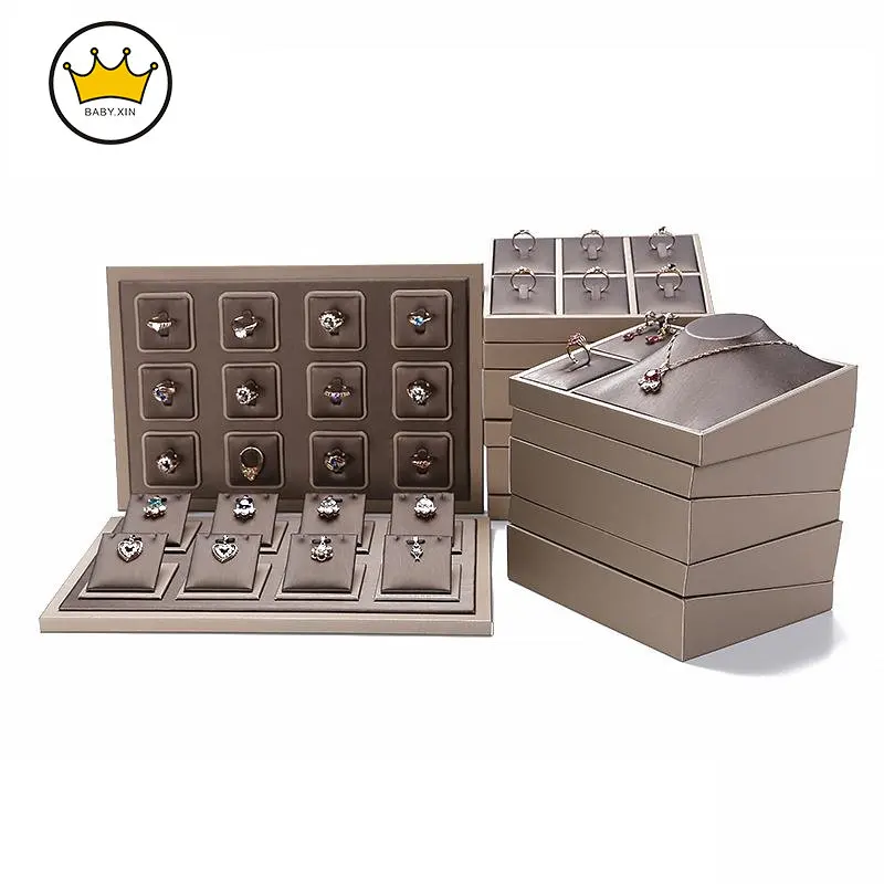 Shop Window Necklace Ring Jewelry Display Stand Set Tray Luxury PU Brown Bangle Storage Case Holder Organizer Jewelry Store
Shop Window Necklace Ring Jewelry Display Stand Set Tray Luxury PU Brown Bangle Storage Case Holder Organizer Jewelry Store