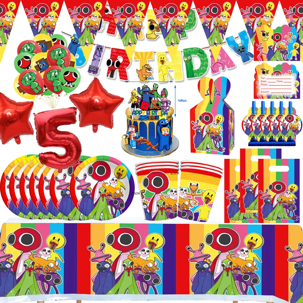 Rainbow Friends Birthday Party Decoration Terror Game Rainbow Friends Tableware Balloons Backdrop Napkins Party Supplies Gifts
Rainbow Friends Birthday Party Decoration Terror Game Rainbow Friends Tableware Balloons Backdrop Napkins Party Supplies Gifts