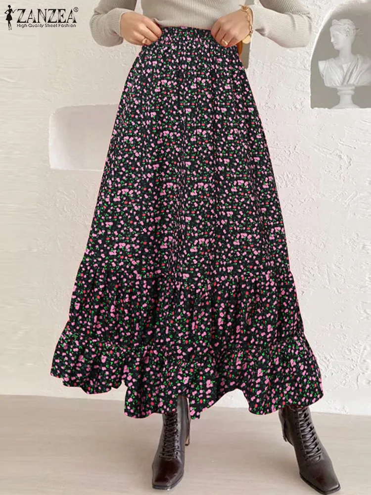 ZANZEA Bohemian Floral Print Maxi Skirt Women Elastic High Waist Long Jupe Holiday Ruffled Hem Falda Summer Pleated Tiered Skirt
ZANZEA Bohemian Floral Print Maxi Skirt Women Elastic High Waist Long Jupe Holiday Ruffled Hem Falda Summer Pleated Tiered Skirt