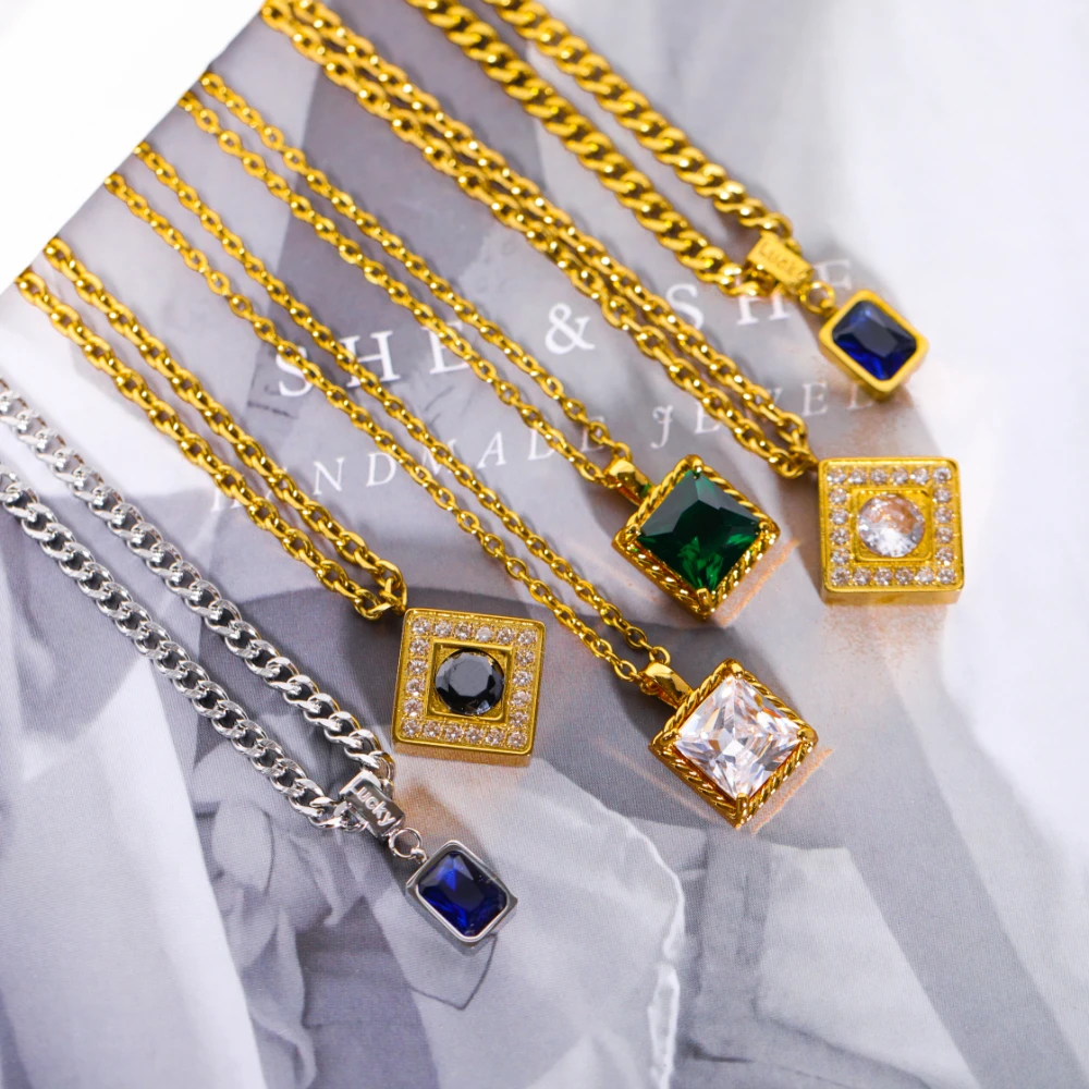 Women Exquisite Gemstone Necklaces,Chic Gold Color Stainless Steel Neck Collar With Bling Multiple Colors Zircon Natural Stone
Women Exquisite Gemstone Necklaces,Chic Gold Color Stainless Steel Neck Collar With Bling Multiple Colors Zircon Natural Stone