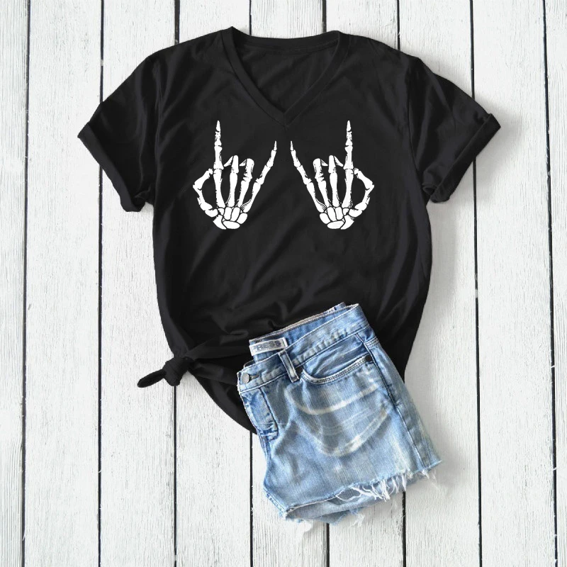 Rheaclot Sign Of The Horns Lover Design Women's For Cool Female Summer Cotton Die-Hard Fan Of Heavy Metal Music Tops
Rheaclot Sign Of The Horns Lover Design Women's For Cool Female Summer Cotton Die-Hard Fan Of Heavy Metal Music Tops