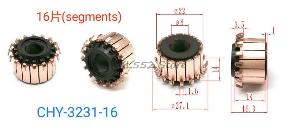 10Pcs 8x14(16.3)x22mm 16P CHY-3231-16 Hook Type Copper Bars Electric Motor Commutator
10Pcs 8x14(16.3)x22mm 16P CHY-3231-16 Hook Type Copper Bars Electric Motor Commutator