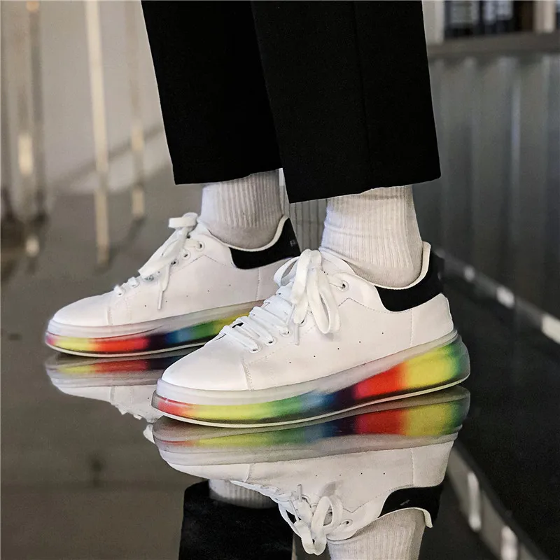 Fashion Men Shoes Sneakers 2022 New Summer White Fashion Board Leather Thick Bottom Shoes Men's Rainbow Trend Wild Lace-up Shoes
Fashion Men Shoes Sneakers 2022 New Summer White Fashion Board Leather Thick Bottom Shoes Men's Rainbow Trend Wild Lace-up Shoes