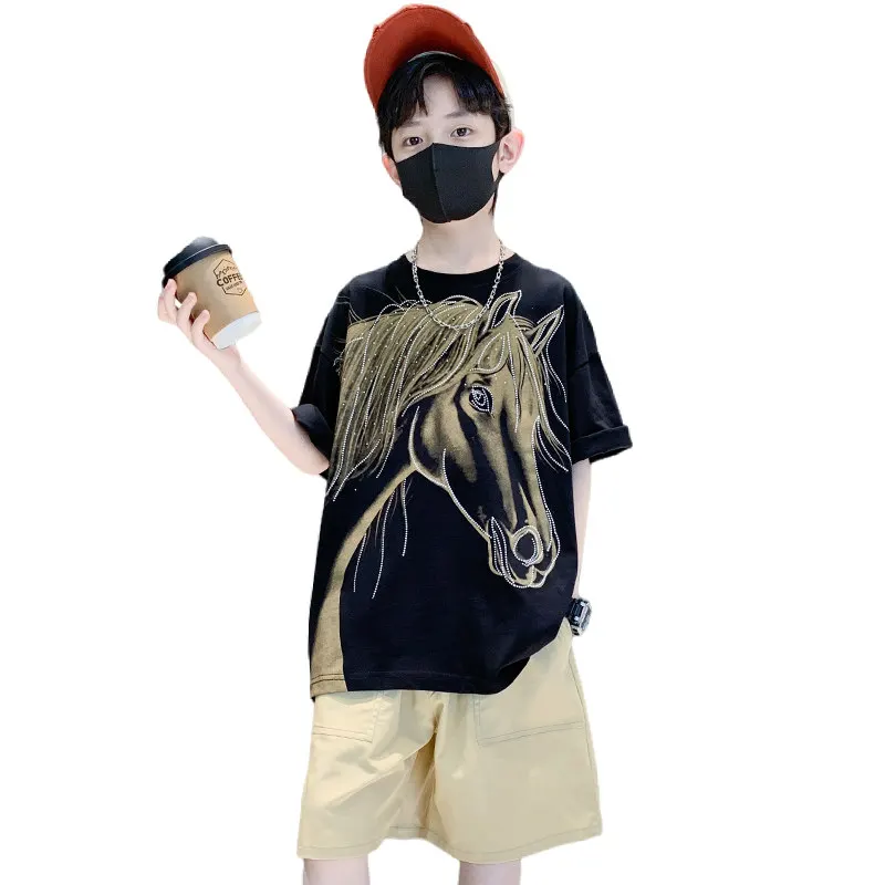 Boys Summer Fashion Horse Pattern Cotton 2Pcs Short Sleeve T-shirts+Shorts Suits 5-14 Years Casual Outfits Children Clothes Sets
Boys Summer Fashion Horse Pattern Cotton 2Pcs Short Sleeve T-shirts+Shorts Suits 5-14 Years Casual Outfits Children Clothes Sets