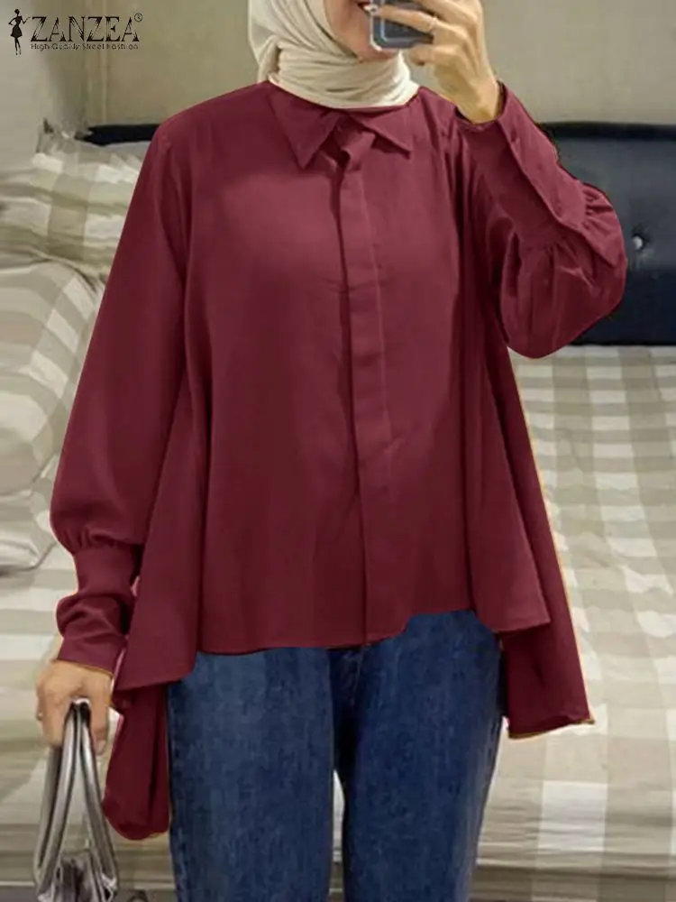 Fashion Women Lapel Neck Long Sleeve Muslim Blouse 2023 ZANZEA Elegant Solid Tops Casual Vintage Abaya Ramadan Blusas Chemise
Fashion Women Lapel Neck Long Sleeve Muslim Blouse 2023 ZANZEA Elegant Solid Tops Casual Vintage Abaya Ramadan Blusas Chemise