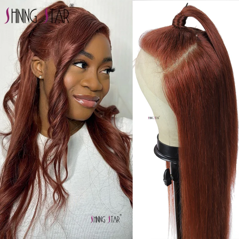 Reddish Brown Straight Lace Front Wig 13x4 Orange Ginger Lace Frontal Wig For Woman Human Hair Brazilian Colored Human Hair Wigs
Reddish Brown Straight Lace Front Wig 13x4 Orange Ginger Lace Frontal Wig For Woman Human Hair Brazilian Colored Human Hair Wigs