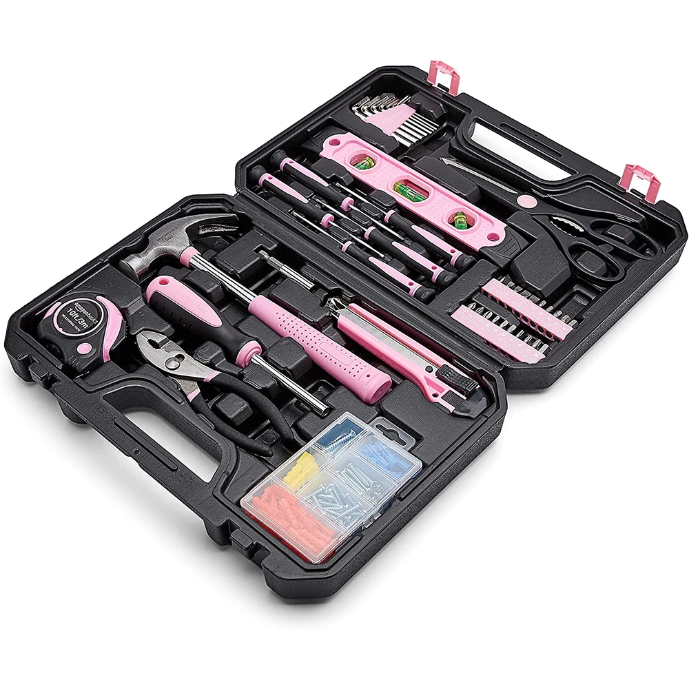 New low price Full Set Basics Household Tool Kit with Tool Storage Case142-Piece Pink Women
New low price Full Set Basics Household Tool Kit with Tool Storage Case142-Piece Pink Women