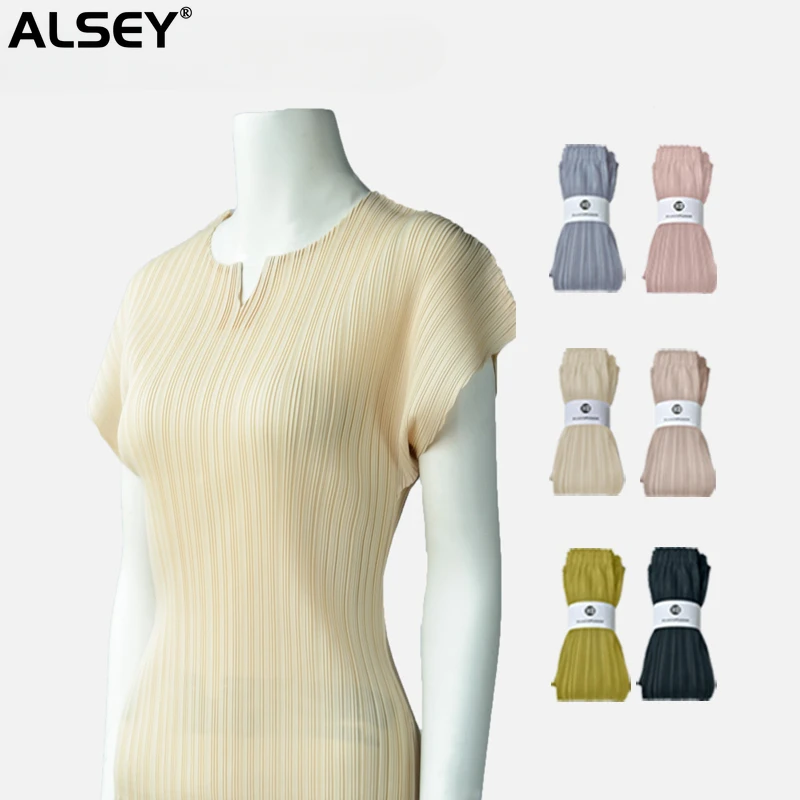 ALSEY Miyake Pleated Summer New Design Hundred Tops Women Fashion Office Lady Elegant Temperament V-Neck Split T-Shirt
ALSEY Miyake Pleated Summer New Design Hundred Tops Women Fashion Office Lady Elegant Temperament V-Neck Split T-Shirt