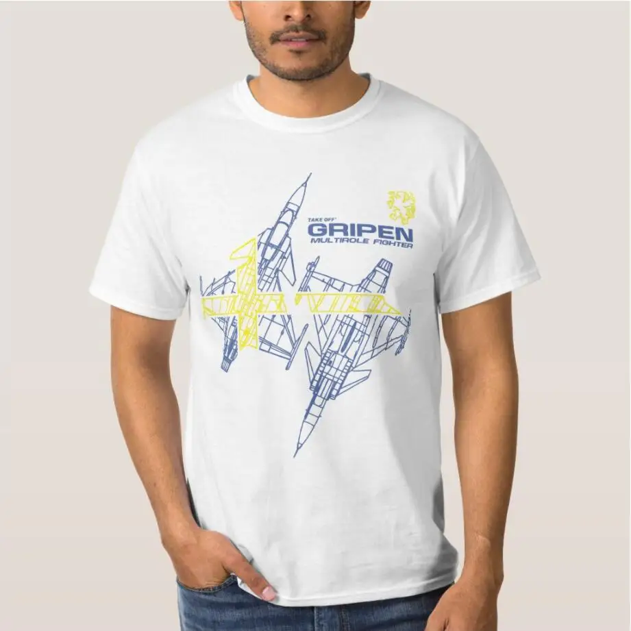 JAS-39 Gripen Multirole Jet Fighter T-Shirt Summer Short Sleeve Casual Cotton O-Neck Shirt Men Clothing
JAS-39 Gripen Multirole Jet Fighter T-Shirt Summer Short Sleeve Casual Cotton O-Neck Shirt Men Clothing