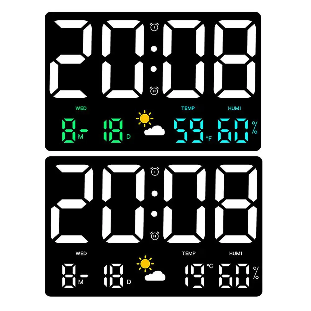 1pcs Digital Wall Clock 9.8" LED Display Adjustable Brightness Clock With Temperature Humidity Alarm Clock For Bedroom Office
1pcs Digital Wall Clock 9.8" LED Display Adjustable Brightness Clock With Temperature Humidity Alarm Clock For Bedroom Office
