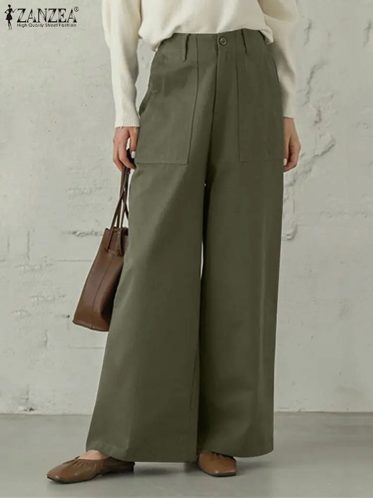 Vintage Women High Waist Solid Loose Pants Wide Leg Trousers 2022 ZANZEA Autumn Casual Work OL Long Pantalon Femme Palazzo
Vintage Women High Waist Solid Loose Pants Wide Leg Trousers 2022 ZANZEA Autumn Casual Work OL Long Pantalon Femme Palazzo