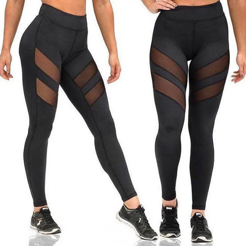 Sexy Women Leggings Mesh Patchwork Design Trousers Black Sportswear New Long Fitness Leggings 
Sexy Women Leggings Mesh Patchwork Design Trousers Black Sportswear New Long Fitness Leggings
