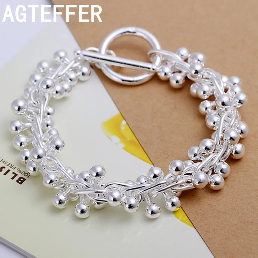 AGTEFFER 925 Sterling Silver Bracelets Charm Solid Chain Beads Fashion Beautiful Top Quality Women Wedding Jewelry Free Shipping
AGTEFFER 925 Sterling Silver Bracelets Charm Solid Chain Beads Fashion Beautiful Top Quality Women Wedding Jewelry Free Shipping