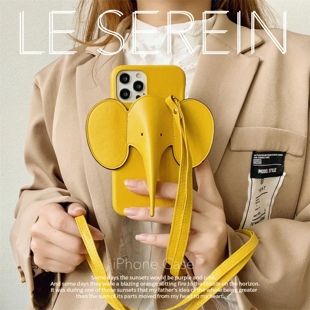 Elephant leather strap slant across protective case for Apple 14 iphone13/12/11 new fashionable cute mobile phone case
Elephant leather strap slant across protective case for Apple 14 iphone13/12/11 new fashionable cute mobile phone case