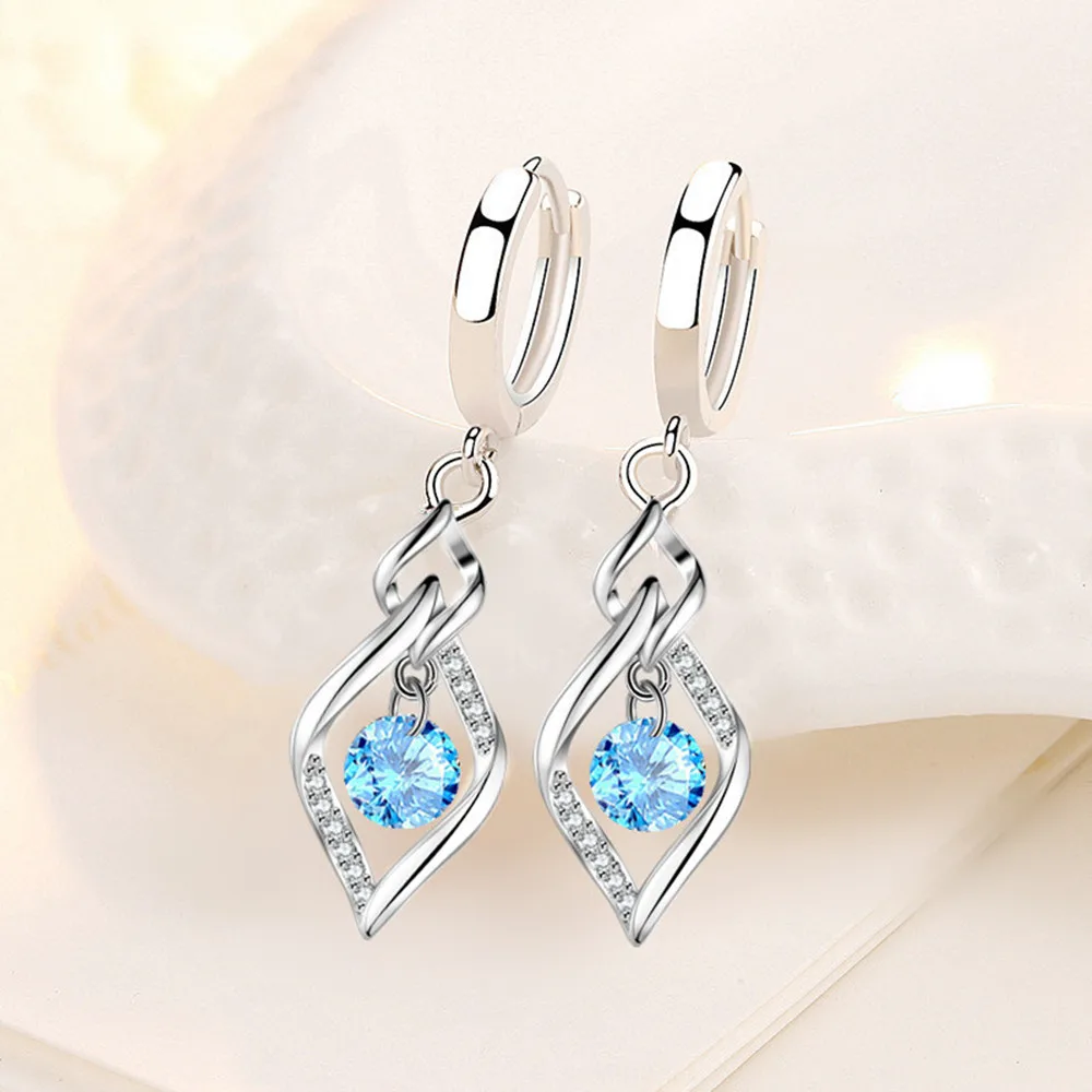 Wholesale S925 Sterling Silver Women Fashion Jewelry High Quality Blue Crystal Zircon Drop Hollow Hot Selling Earrings
Wholesale S925 Sterling Silver Women Fashion Jewelry High Quality Blue Crystal Zircon Drop Hollow Hot Selling Earrings