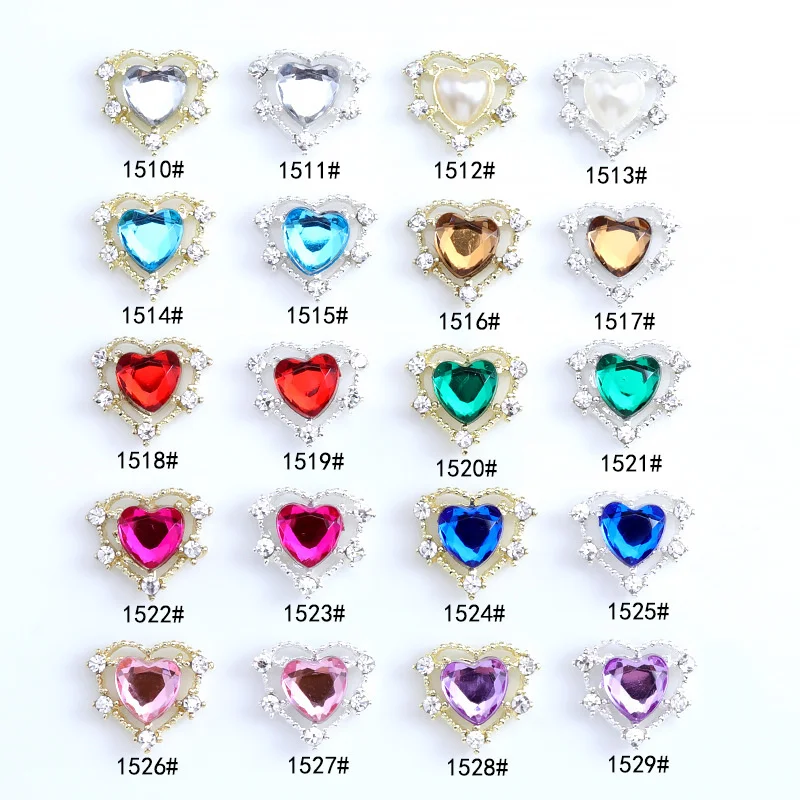 10Pcs 3D Luxury Heart Shaped Nail Rhinestones Multi-Colors Alloy Heart Nail Art Charms Aurora Gems Jewelry DIY Manicure Supply
10Pcs 3D Luxury Heart Shaped Nail Rhinestones Multi-Colors Alloy Heart Nail Art Charms Aurora Gems Jewelry DIY Manicure Supply