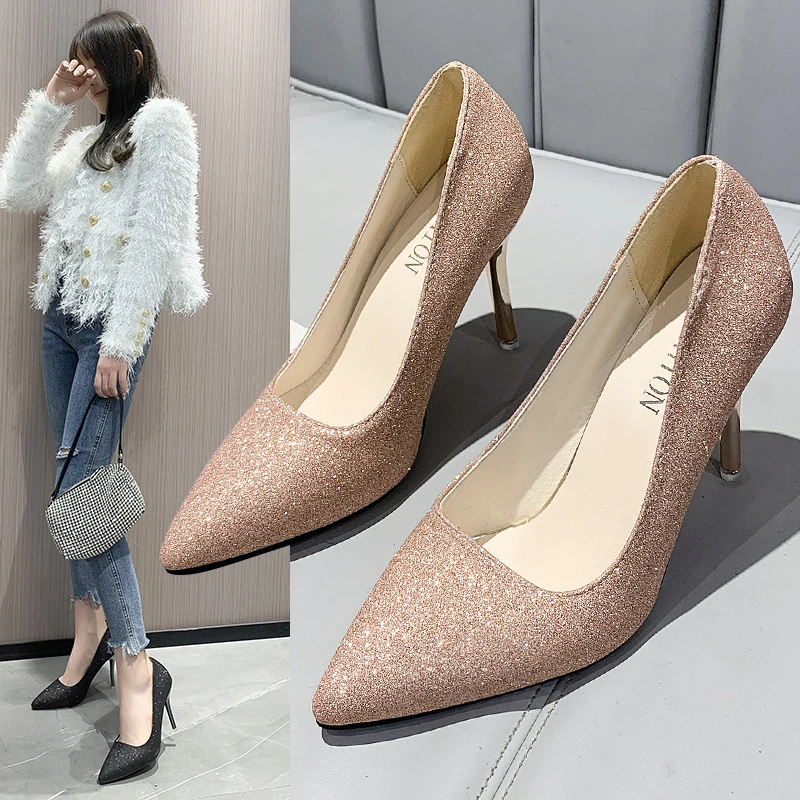 Sexy Pumps Women Shoes Wedding Shoes New Pointed Stiletto High Heel Crystal Shoes Bridesmaid Bride Silver Sequin Dress Shoes
Sexy Pumps Women Shoes Wedding Shoes New Pointed Stiletto High Heel Crystal Shoes Bridesmaid Bride Silver Sequin Dress Shoes