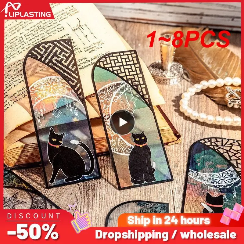 1~8PCS set Cute black cat daily series Bookmark PVC Reading Book mark Book Page Marker Stationery Supplies
1~8PCS set Cute black cat daily series Bookmark PVC Reading Book mark Book Page Marker Stationery Supplies