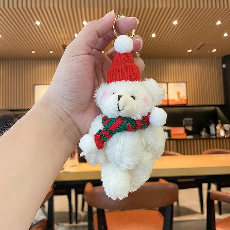 Creative Christmas bear personality keychain plush pendant cute doll doll doll schoolbag keychain small gift wholesale
Creative Christmas bear personality keychain plush pendant cute doll doll doll schoolbag keychain small gift wholesale