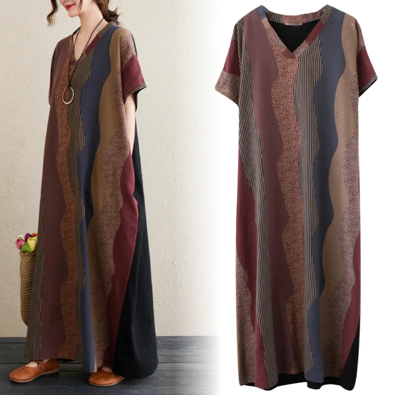 Large Size 6XL 150KG Summer Vintage Long Dress Casual Beach Dresses Short Sleeve V Neck Women Party Patchwork Maxi Dresses
Large Size 6XL 150KG Summer Vintage Long Dress Casual Beach Dresses Short Sleeve V Neck Women Party Patchwork Maxi Dresses