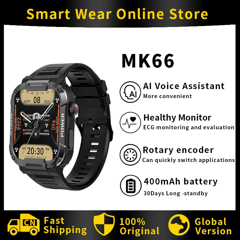 MK66 1.85 Outdoor Military Smart Watch Men Bluetooth Call Smartwatch for Xiaomi Android IOS IP68 Waterproof Ftiness Watches
MK66 1.85 Outdoor Military Smart Watch Men Bluetooth Call Smartwatch for Xiaomi Android IOS IP68 Waterproof Ftiness Watches