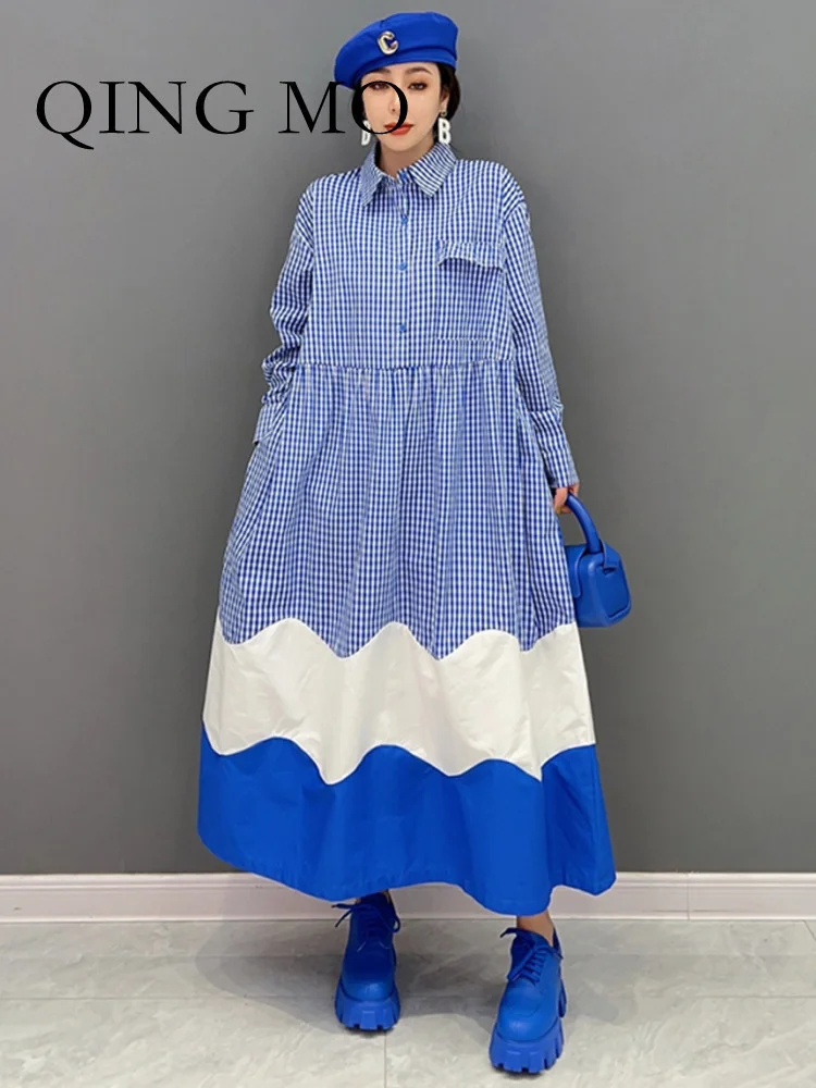 QING MO 2023 Spring Autumn New Fashion Trend POLO Collar Shirt Female Dresses Streetwear Color Contrast Dress Women ZXF209
QING MO 2023 Spring Autumn New Fashion Trend POLO Collar Shirt Female Dresses Streetwear Color Contrast Dress Women ZXF209