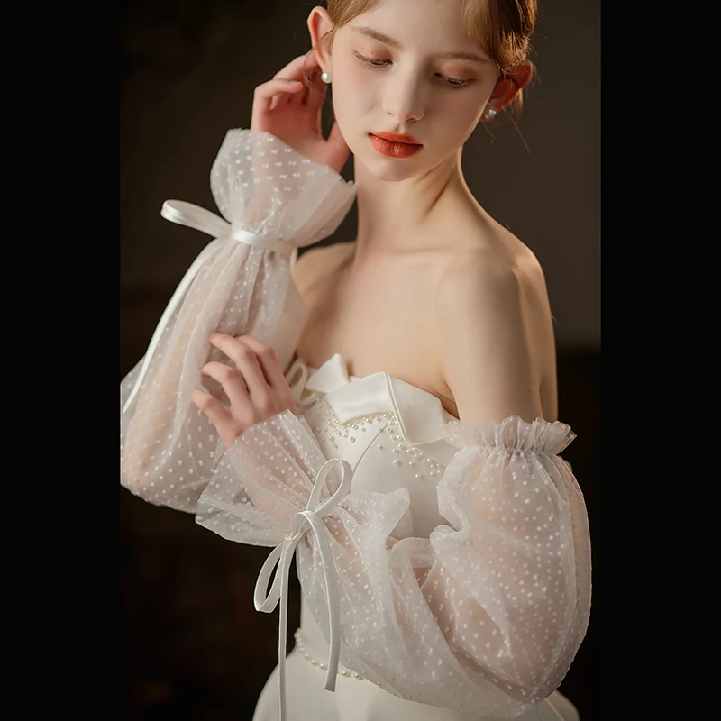 Ivory Puffy Sleeve Gloves Detachable Short Sleeves Arm Cover Wedding Marriage Accessories Bridal Glove Shoulders Shrugs Decorate
Ivory Puffy Sleeve Gloves Detachable Short Sleeves Arm Cover Wedding Marriage Accessories Bridal Glove Shoulders Shrugs Decorate
