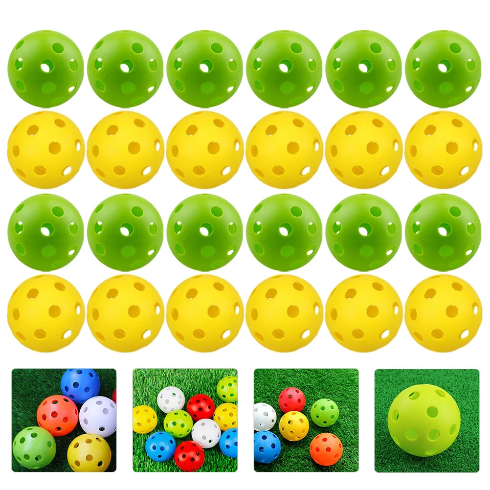

24Pcs Outdoor Golfs Practice Balls Colored Plastic Golfing Balls Sports Training Balls
