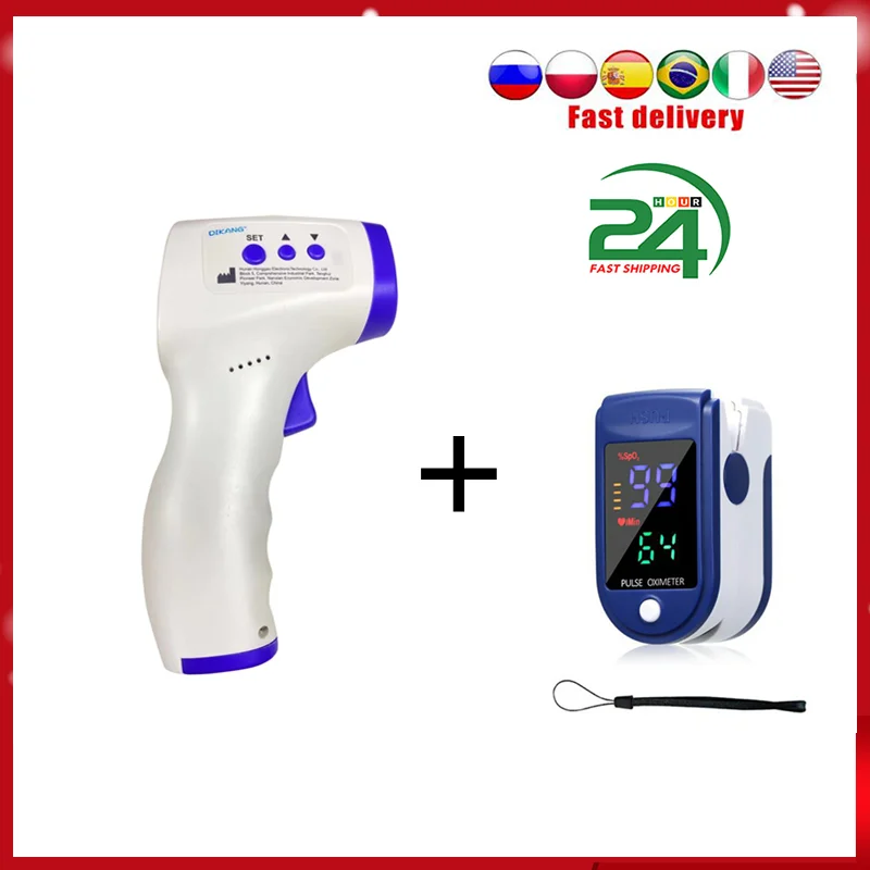 Digital Non-contact Infrared Electronic LCD Thermometer Temperature Measurement Tool With Pulse Oximeter Blood-Oxygen Saturation
Digital Non-contact Infrared Electronic LCD Thermometer Temperature Measurement Tool With Pulse Oximeter Blood-Oxygen Saturation