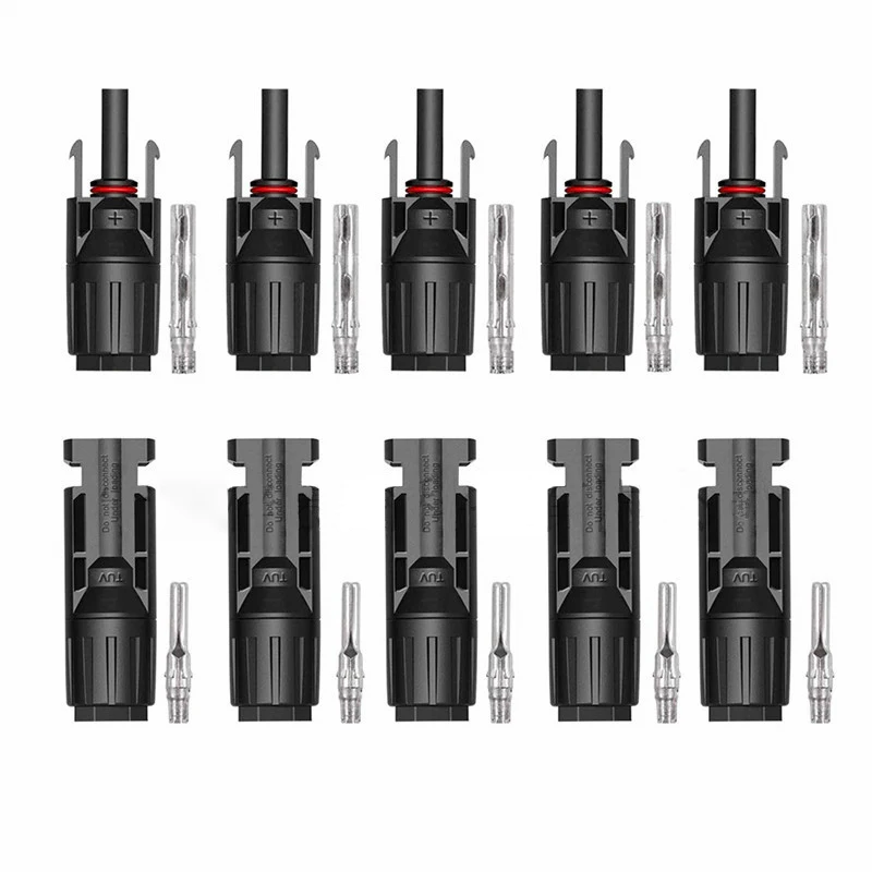 10 Pairs Male and Female Solar Panel Connector Used for Solar Cable Suitable Cable Cross Sections 2.5mm2~6.0mm2
10 Pairs Male and Female Solar Panel Connector Used for Solar Cable Suitable Cable Cross Sections 2.5mm2~6.0mm2