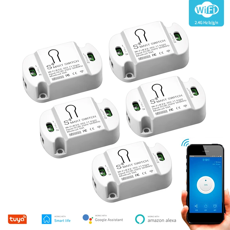 1pcs 10A Wifi Smart Switch Timer Wireless Switches Smart Home Automation Compatible with Tuya Alexa Google Home white 2000W
1pcs 10A Wifi Smart Switch Timer Wireless Switches Smart Home Automation Compatible with Tuya Alexa Google Home white 2000W
