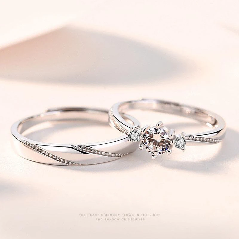 New hot selling silver color niche fresh simple zircon couple love at first sight crown open ring gift J786
New hot selling silver color niche fresh simple zircon couple love at first sight crown open ring gift J786
