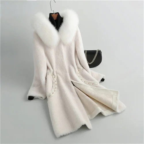 Big Fox Fur Collar Coat Female Autumn Winter 2023 Hooded Sheep Shearling Jacket Women Wool Coats Jaqueta Feminina Gxy668
Big Fox Fur Collar Coat Female Autumn Winter 2023 Hooded Sheep Shearling Jacket Women Wool Coats Jaqueta Feminina Gxy668