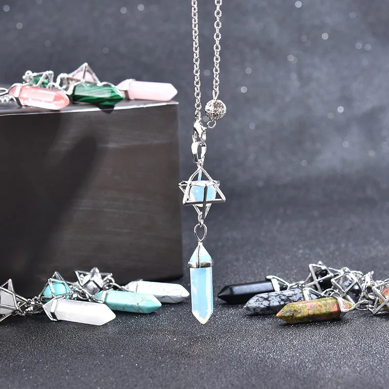 Natural Stone Crystal Agate 2 Pointed Hexagon Pendant Pendulum Hexagram Power Stone Necklace Amulet Hanging
Natural Stone Crystal Agate 2 Pointed Hexagon Pendant Pendulum Hexagram Power Stone Necklace Amulet Hanging
