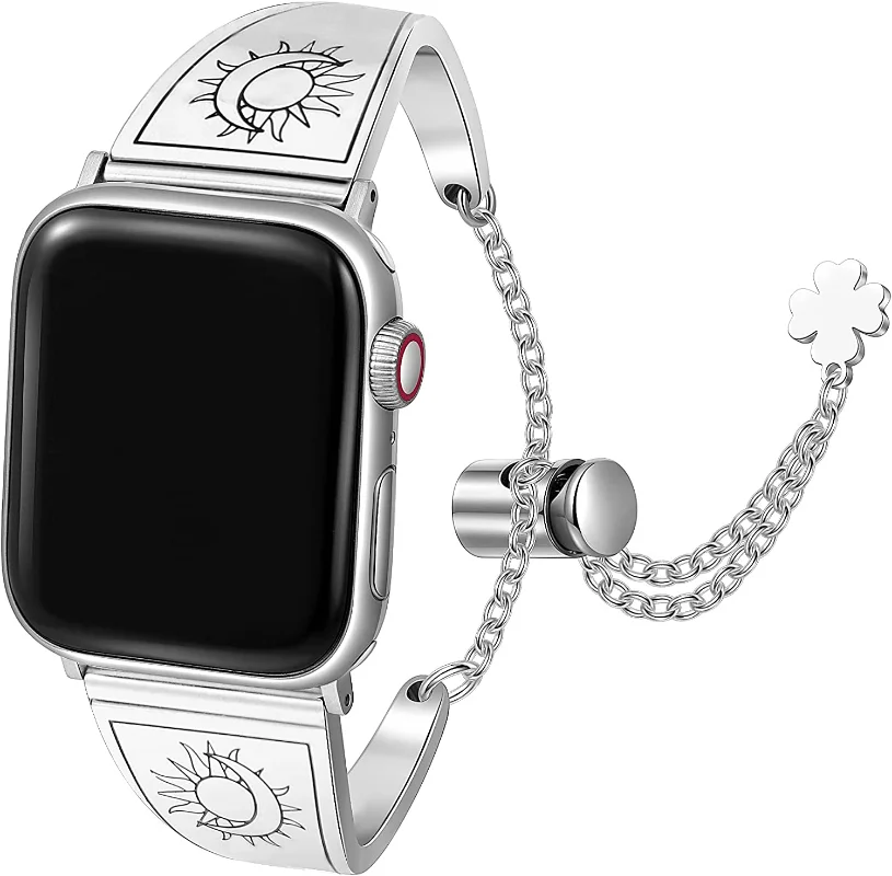 Stainless Steel Moon Sun Engraved Bands for Apple Watch 38mm 40mm 41mm 42mm 44mm 45mm, for iwatch SE Series 7/6/5/4/3/2/1
Stainless Steel Moon Sun Engraved Bands for Apple Watch 38mm 40mm 41mm 42mm 44mm 45mm, for iwatch SE Series 7/6/5/4/3/2/1