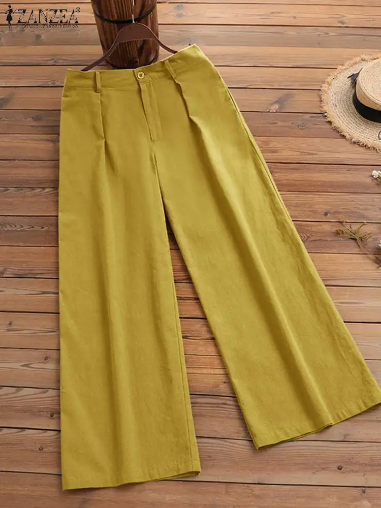 2023 Fashion High Waist Long Trousers ZANZEA Elegant Solid Wide Leg Pants Autumn Casual Office Work Pantalon Palazzo Oversized
2023 Fashion High Waist Long Trousers ZANZEA Elegant Solid Wide Leg Pants Autumn Casual Office Work Pantalon Palazzo Oversized