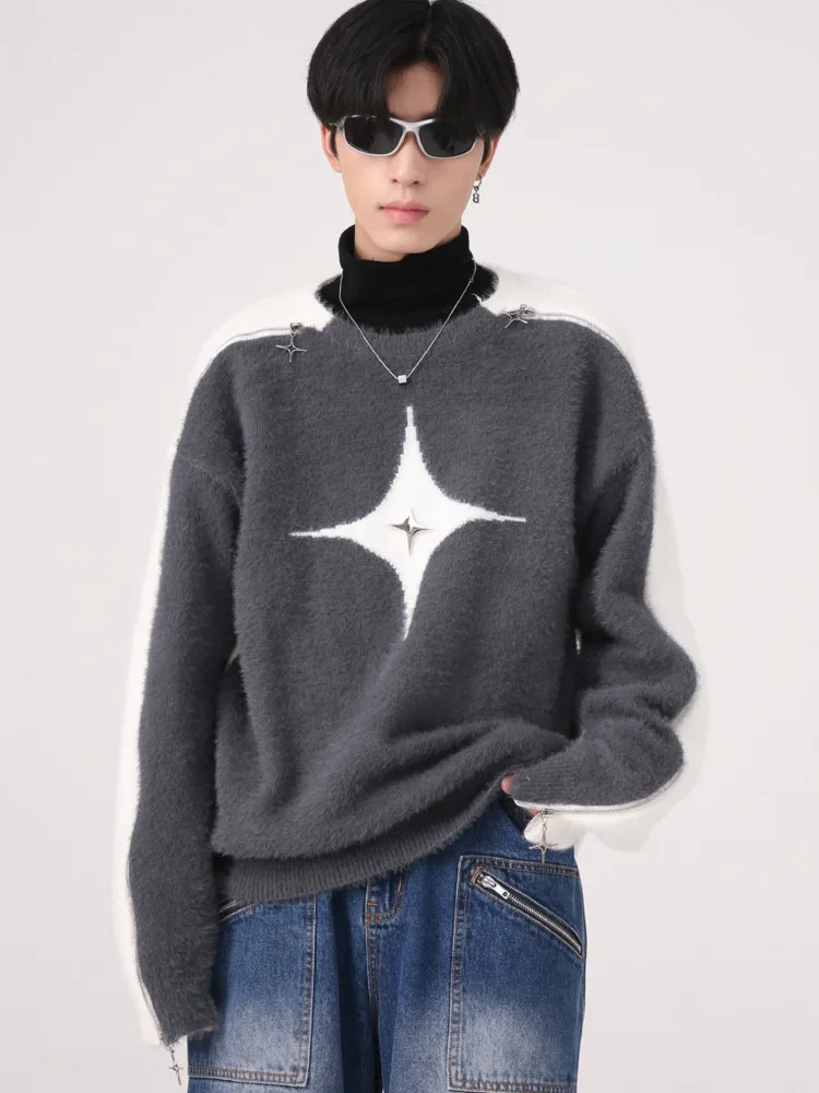 SYUHGFA Men's Wear 2023 Autumn Winter Sweater Metal Zipper Loose Korean Streetwear Oversized Kintted Sweater Round Collar
SYUHGFA Men's Wear 2023 Autumn Winter Sweater Metal Zipper Loose Korean Streetwear Oversized Kintted Sweater Round Collar